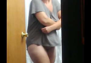 Wife undressing on privy webcam