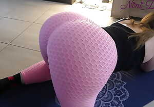 He can't resist my big tight well provided my leggings by way of the yoga session!
