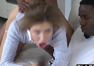 Blacked teen threesome with twosome monster cocks