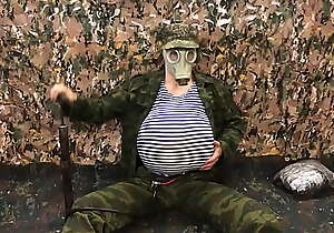 Russian Military man PUMPS His undergo with A PUMP in the Army with the addition of Cums in Your FACE!!! Inflate belly romanticization