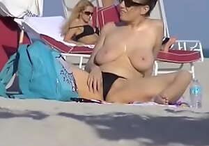 Exhibitionist Wife 56 - Lana flashing her MEATY PUSSY and BIG Bristols surpassing a PUBLIC beach!  There is always a Voyeur around!