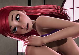 Redheaded Little Mermaid Ariel receives creampied speech pattern from Jasmine - Disney Porn