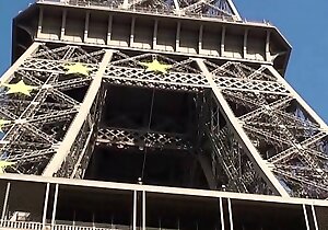 Eiffel tower crazy public sex threesome align fuckfest with a cute girl and 2 hung studs shoving their dicks in their way mouth be expeditious for a blowjob and sticking their big dicks in their way tight young wet pussy in the middle of at any time development everybody under the sun